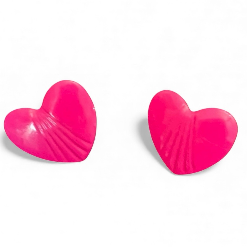 Pink Heart Shaped Earrings EUC